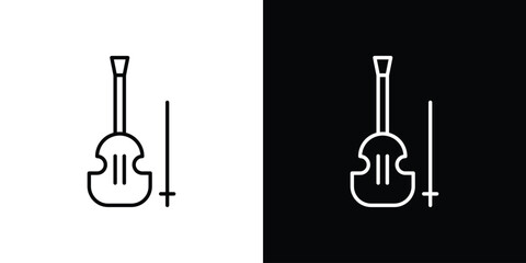 Cello icon. Line with editable stroke. © Bsbd