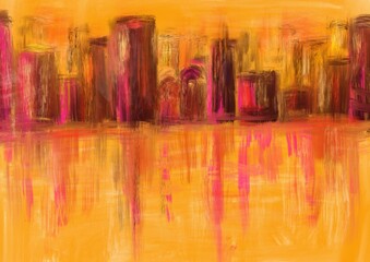 Zachód słońca nad wieżowcami