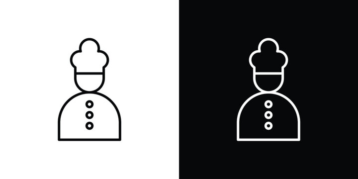Chef icon. Line with editable stroke.