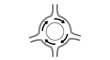 Roundabout view black white icon 20.12% 482 385