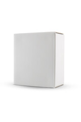 Product packaging cardboard box isolated on white background