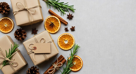 Elegant Christmas Background with Gold and Silver Baubles on Snowy Pine Branch generated ai