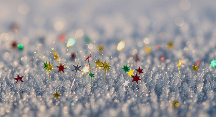 Abstract Festive Christmas Lights Bokeh Background generated ai