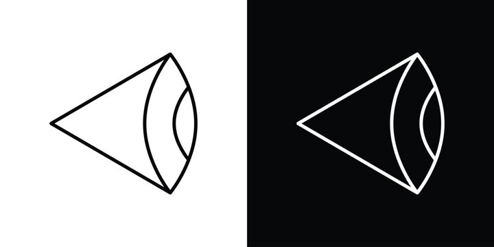 Eye side icon. Line with editable stroke.