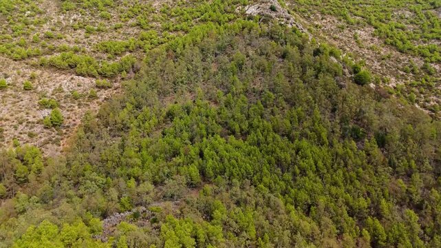 Aerial landscape view of Sierra de Mijas
Mountains. Mijas is a municipality in the Province of Málaga, in the autonomous community of Andalusia, Spain. Ambient Drone Landscape Exploration.