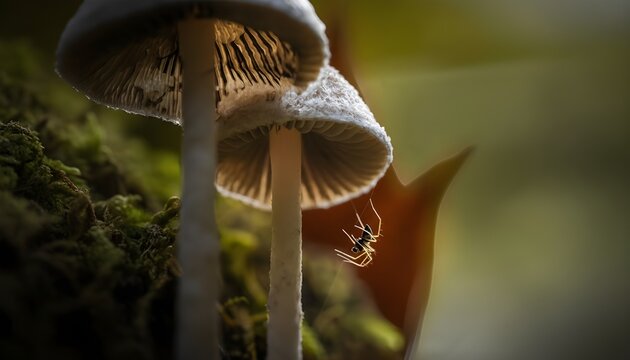 mushroom in the forest - Powered by Adobe