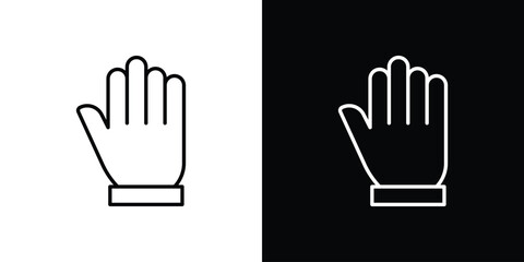 Fototapeta premium Hand icon. Line with editable stroke.