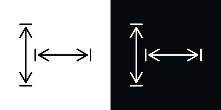 Height and width icon. Line with editable stroke.