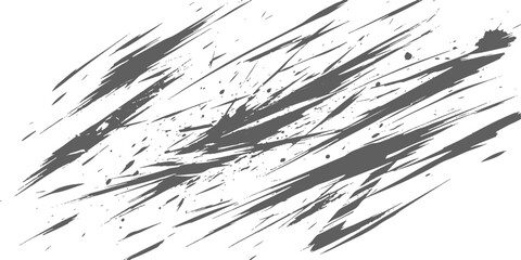 Energetic gray brush strokes and splatters abstract grunge texture pattern.
