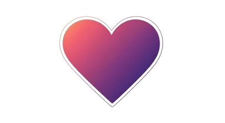 Gradient Colored Heart Shape in Purple and Pink Isolated on White Backdrop Symbolizes Compassion and Tenderness Elegant Look 150 Characters