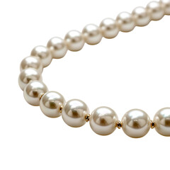 Elegant pearl necklace isolated on transparent background for jewelry and fashion