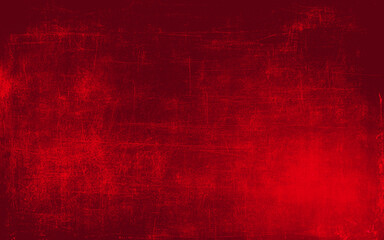 Distressed red cement wall background with scratch rustic texture. Vector illustration.