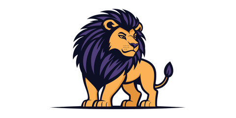 Majestic Lion Illustration with Dark Mane and Golden Fur.