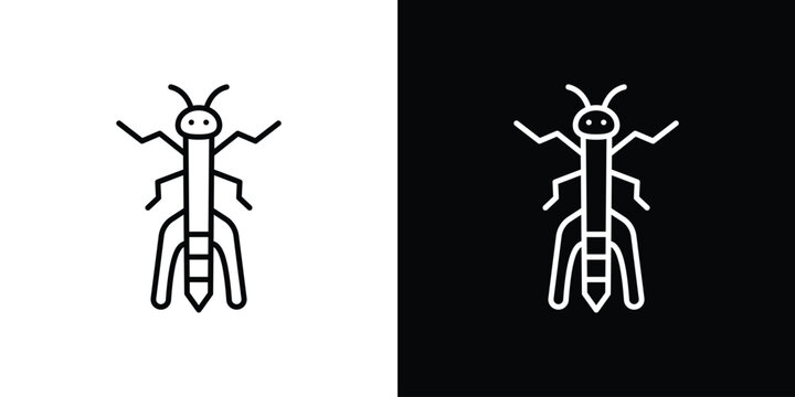 Locust icon. Line with editable stroke.