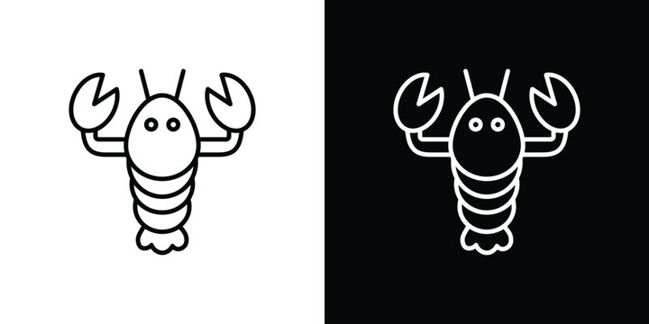 Lobster icon. Line with editable stroke.