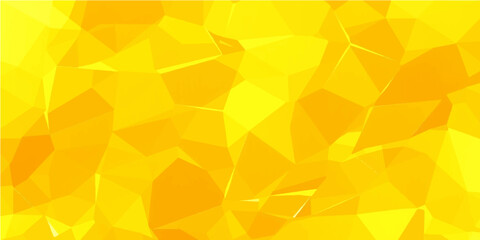 Abstract geometric pattern background with yellow and orange triangles creating a bright mosaic texture