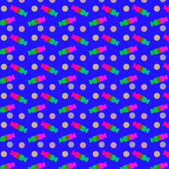 Abstract background - seamless pattern of candies for wrapping, packaging or textile printing. The main color can be changed or removed as desired. Vector illustration