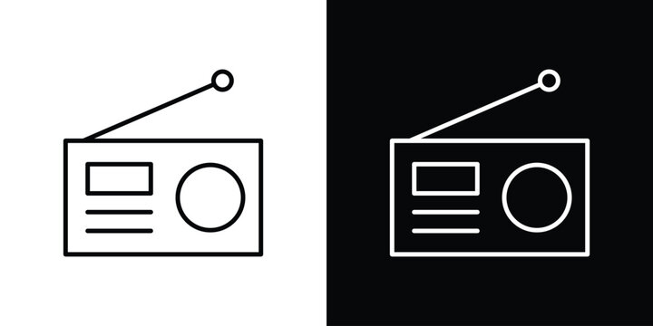 Radio icon. Line with editable stroke.