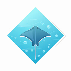 Fototapeta premium Blue manta ray swimming in water