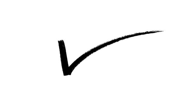 Right Check Mark Animation with Alpha Channel. A simple motion graphic symbol for success, yes, and approval on a transparent background.
