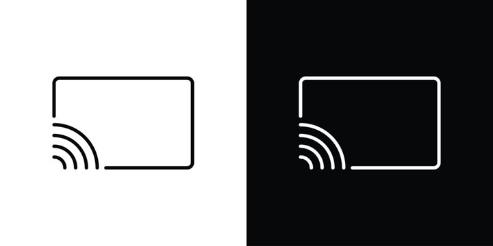 Screencast icon. Line with editable stroke.