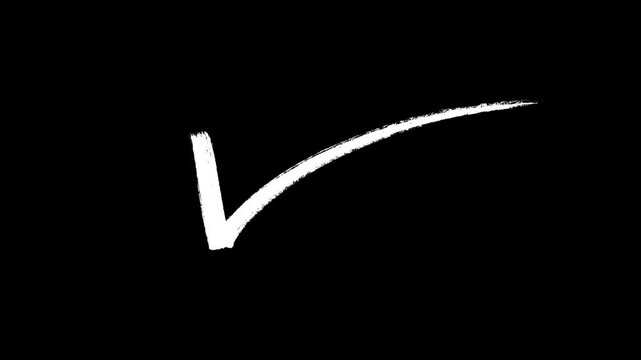 Animated Tick Icon for Correct or Yes. A minimal checkmark symbol for indicating positive results, task completion, or confirmation, with transparency.
