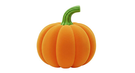 Vibrant orange pumpkin with a green stem