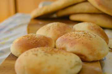 Moroccan brioche bread  - Gars - with sesame