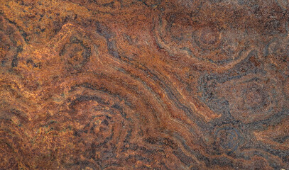 texture of brown, time-rusted steel with an unusual corrosion pattern