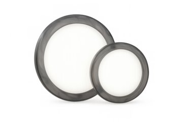 Modern led ceiling light fixtures providing bright circular illumination, isolated on transparent background