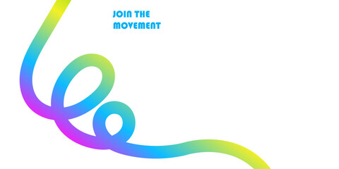 Abstract Background with Color Line Shapes. Geometric Pattern with Squiggle Gradient Elements