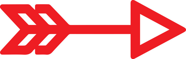 Bold red arrow pointing the way forward, symbolizing direction, focus, and targeting success in marketing campaigns or wayfinding systems, originally a vector design
