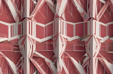 Abstract geometric pattern of red and white stripes creating a textured background