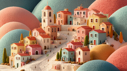 Cute Winter Characters Illustration, Children and Snow Creature in Snowfall