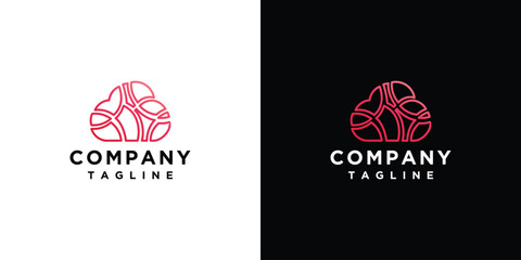 technology cloud logo design template, technology digital cloud icon elements, technology cloud symbols.