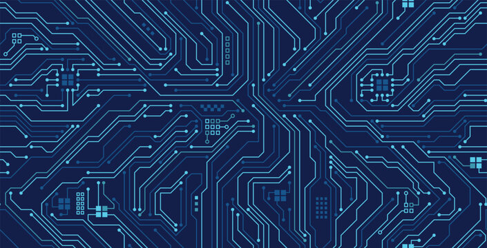 Abstract circuit board background with seamless electronic technology.
