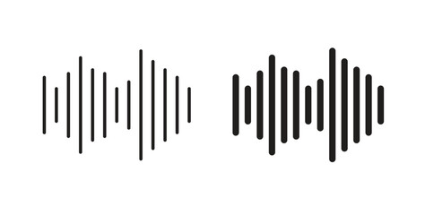 Audio icon with editable stroke and flat vector pack