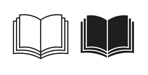 Book icon with editable stroke and flat vector pack