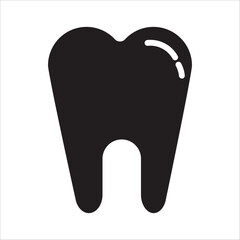Single human molar tooth icon, representing dental health, dentistry, oral hygiene, and medical care concepts, simple silhouette illustration of a healthy tooth, solid vector icon.