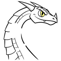 Minimal Dragon Line Art Illustration for Creative Designs