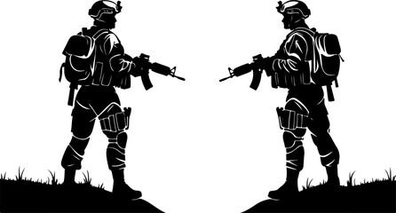 Military Soldier SVG | Army Silhouette Clipart | Tactical Soldier Vector Cut File