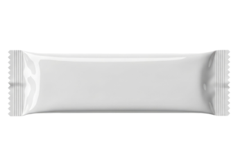 Confectionery Bar Packaging Blank for Custom Labeling, Cut Out, Clipping Path, Isolated on a Transparent PNG Background.