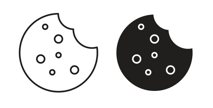 Cookie icon with editable stroke and flat vector pack