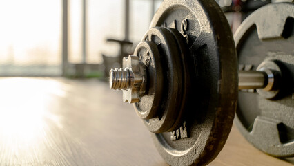 Kettlebell or barbell in the gym