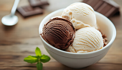Chocolate and Vanilla Ice Cream