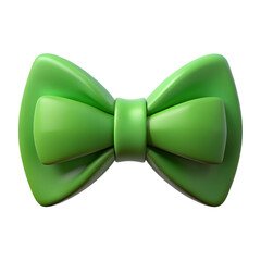 3d icon of green bow tie isolated on transparent background for formal events