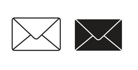 Email button icon with editable stroke and flat vector pack
