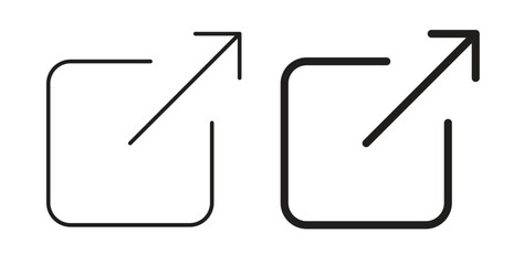 External link icon with editable stroke and flat vector pack