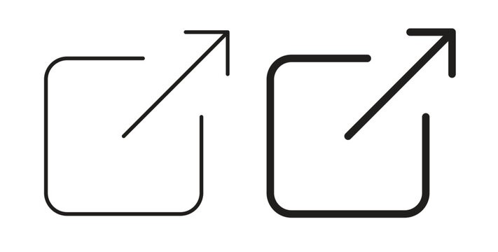 External link icon with editable stroke and flat vector pack