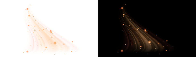 Glowing fiery flow effect PNG transparent background for magical overl
